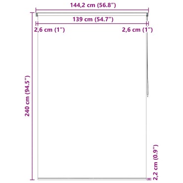 vidaXL Κουρτίνα Μπάνιου Ρολό Λευκή 140 x 240 εκ.