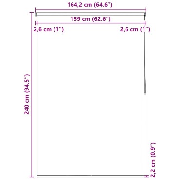 vidaXL Κουρτίνα Μπάνιου Ρολό Τετράγωνο Σχέδιο 160 x 240 εκ.