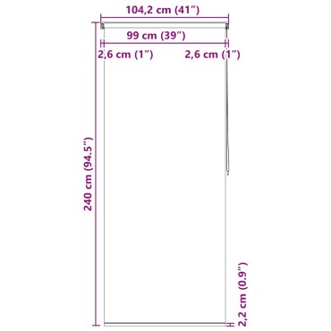 vidaXL Κουρτίνα Μπάνιου Ρολό Σχέδιο Κύκλοι 100 x 240 εκ.
