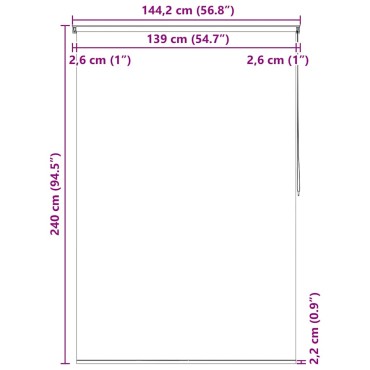 vidaXL Κουρτίνα Μπάνιου Ρολό Αστερίας 140 x 240 εκ.