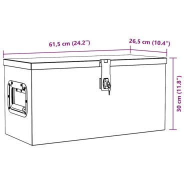 vidaXL Κουτί Αποθήκευσης Ασημί 61,5 x 26,5 x 30 εκ. Αλουμινίου