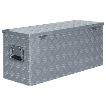 vidaXL Κουτί Αποθήκευσης Ασημί 90,5 x 35 x 40 εκ. Αλουμινίου