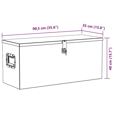 vidaXL Κουτί Αποθήκευσης Ασημί 90,5 x 35 x 40 εκ. Αλουμινίου