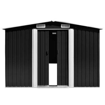 vidaXL Αποθήκη Κήπου Ανθρακί 257 x 298 x 178 εκ. από Μέταλλο