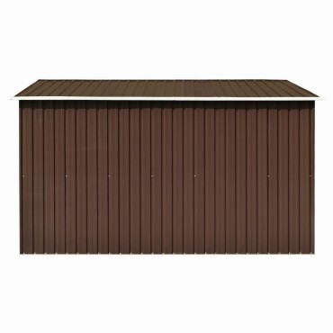 vidaXL Αποθήκη Κήπου Καφέ 257 x 298 x 178 εκ. από Μέταλλο