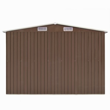 vidaXL Αποθήκη Κήπου Καφέ 257 x 489 x 181 εκ. από Μέταλλο