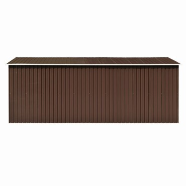 vidaXL Αποθήκη Κήπου Καφέ 257 x 489 x 181 εκ. από Μέταλλο