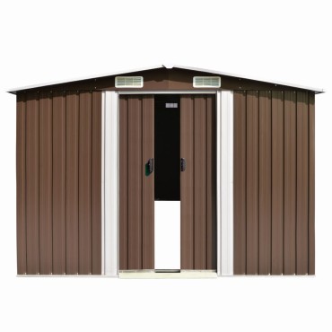 vidaXL Αποθήκη Κήπου Καφέ 257 x 580 x 181 εκ. από Μέταλλο