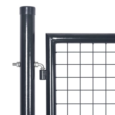 vidaXL Πόρτα Περίφραξης με Πλέγμα Γκρι 289 x 150 εκ. Γαλβαν. Χάλυβας