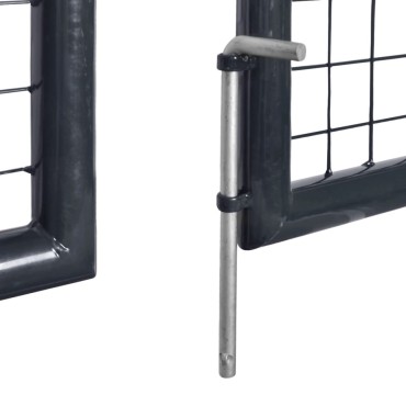 vidaXL Πόρτα Περίφραξης με Πλέγμα Γκρι 289 x 150 εκ. Γαλβαν. Χάλυβας