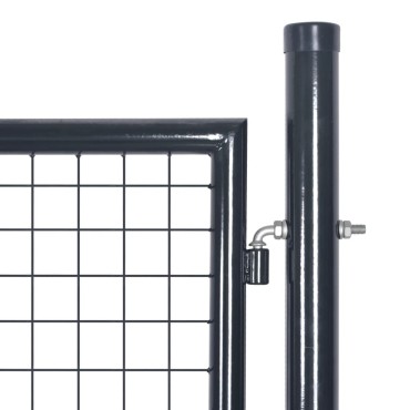 vidaXL Πόρτα Περίφραξης με Πλέγμα Γκρι 85,5 x 100 εκ. Γαλβαν. Χάλυβας