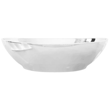 vidaXL Νιπτήρας Ασημί 40 x 33 x 13,5 εκ. Κεραμικός