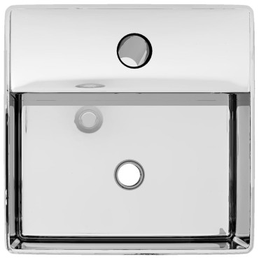 vidaXL Νιπτήρας με Οπή Βρύσης Ασημί 38 x 30 x 11,5 εκ. Κεραμικός