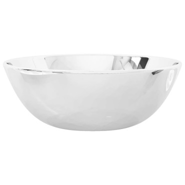 vidaXL Νιπτήρας Ασημί 28 x 10 εκ. Κεραμικός