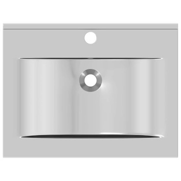 vidaXL Νιπτήρας με Οπή Υπερχείλισης Ασημί 60 x 46 x 16 εκ. Κεραμικός