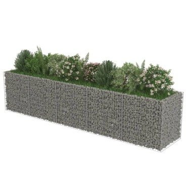 vidaXL Συρματοκιβώτιο-Γλάστρα Υπερυψωμένη 450x90x100 εκ. Γαλβ. Χάλυβας
