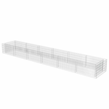 vidaXL Συρματοκιβώτιο-Γλάστρα Υπερυψωμένη 540x90x50 εκ. Γαλβ. Χάλυβας