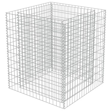 vidaXL Συρματοκιβώτιο-Γλάστρα Υπερυψωμένη 90x90x100 εκ. Γαλβ. Χάλυβας