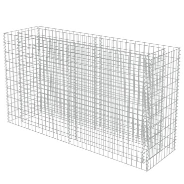 vidaXL Συρματοκιβώτιο-Γλάστρα Υπερυψωμένη 180x50x100 εκ. Γαλβ. Χάλυβας