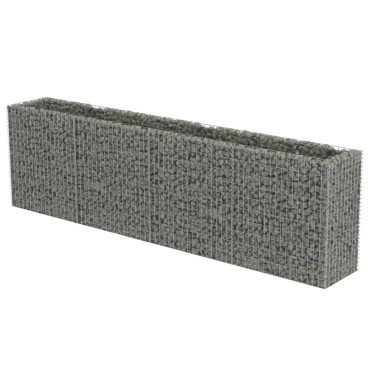 vidaXL Συρματοκιβώτιο-Γλάστρα Υπερυψωμένη 360x50x100 εκ. Γαλβ. Χάλυβας