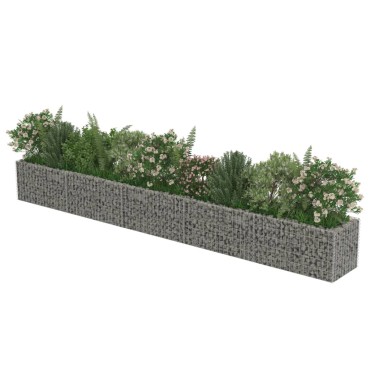 vidaXL Συρματοκιβώτιο-Γλάστρα Υπερυψωμένη 450x50x50 εκ. Γαλβ. Χάλυβας