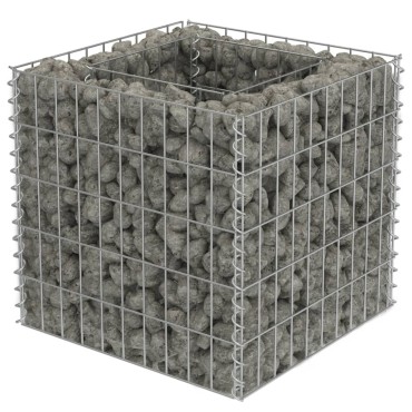vidaXL Συρματοκιβώτιο-Γλάστρα Υπερυψωμένη 50x50x50 εκ. Γαλβ. Χάλυβας