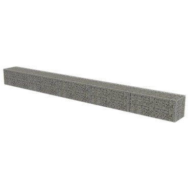 vidaXL Συρματοκιβώτιο Τοίχος 600x50x50cm Γαλβαν. Χάλυβας + Καλύμματα