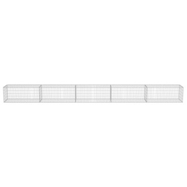 vidaXL Συρματοκιβώτιο Τοίχος 600x50x50cm Γαλβαν. Χάλυβας + Καλύμματα