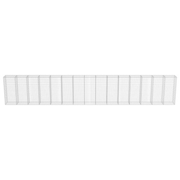 vidaXL Συρματοκιβώτιο Τοίχος 900x50x150cm Γαλβαν.Χάλυβας + Καλύμματα