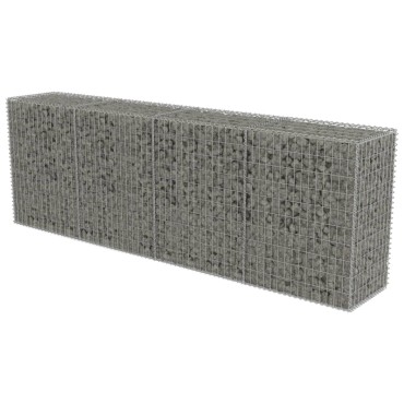 vidaXL Συρματοκιβώτιο Τοίχος 300x50x100cm Γαλβαν.Χάλυβας + Καλύμματα
