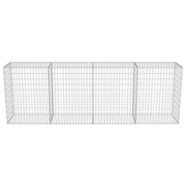 vidaXL Συρματοκιβώτιο Τοίχος 300x50x100cm Γαλβαν.Χάλυβας + Καλύμματα