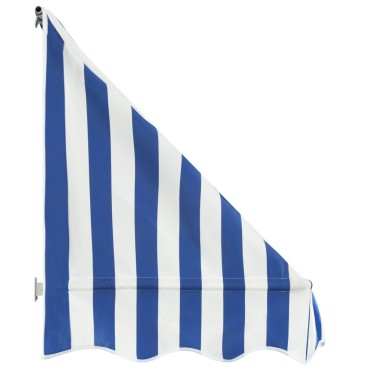 vidaXL Τέντα Bistro Μπλε / Λευκό 400 x 120 εκ.