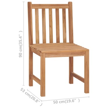 vidaXL Καρέκλες Κήπου 2 τεμ. από Μασίφ Ξύλο Teak 50x53x90cm
