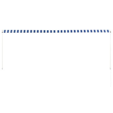 vidaXL Τέντα Συρόμενη Μπλε / Λευκό 350 x 150 εκ.