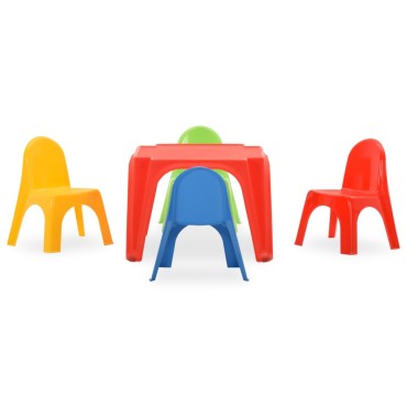 vidaXL Σετ Τραπέζι και Καρέκλες Παιδικό από Πολυπροπυλένιο 55x55x37,5cm