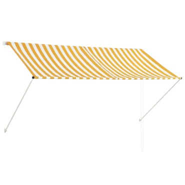 vidaXL Τέντα Συρόμενη Κίτρινο / Λευκό 250 x 150 εκ.