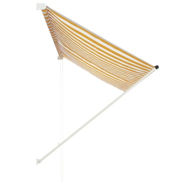 vidaXL Τέντα Συρόμενη Κίτρινο / Λευκό 250 x 150 εκ.