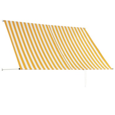 vidaXL Τέντα Συρόμενη Κίτρινο / Λευκό 250 x 150 εκ.