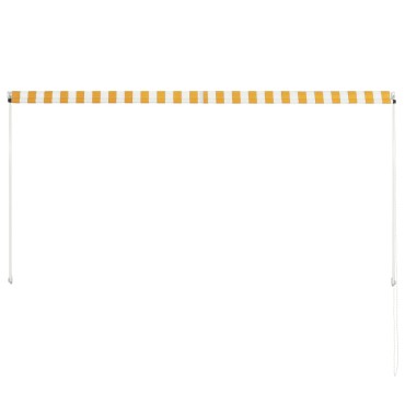 vidaXL Τέντα Συρόμενη Κίτρινο / Λευκό 250 x 150 εκ.