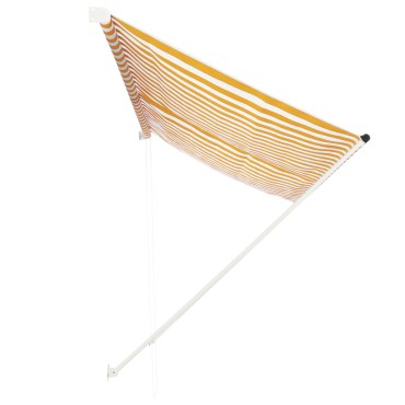 vidaXL Τέντα Συρόμενη Κίτρινο / Λευκό 300 x 150 εκ.