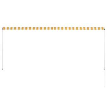vidaXL Τέντα Συρόμενη Κίτρινο / Λευκό 300 x 150 εκ.