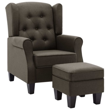 vidaXL Μπερζέρα Taupe Υφασμάτινη με Υποπόδιο 68x78x94cm 1 τεμ.