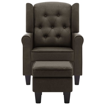 vidaXL Μπερζέρα Taupe Υφασμάτινη με Υποπόδιο 68x78x94cm 1 τεμ.