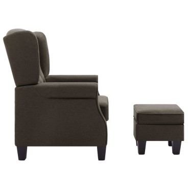 vidaXL Μπερζέρα Taupe Υφασμάτινη με Υποπόδιο 68x78x94cm 1 τεμ.