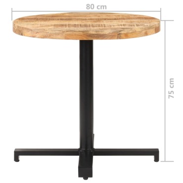 vidaXL Τραπέζι Bistro Στρογγυλό 80x75cm Ακατέργαστο Ξύλο Μάνγκο 1 τεμ.