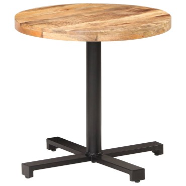vidaXL Τραπέζι Bistro Στρογγυλό 80x75cm Ακατέργαστο Ξύλο Μάνγκο 1 τεμ.
