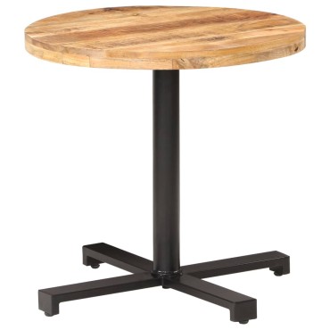 vidaXL Τραπέζι Bistro Στρογγυλό 80x75cm Ακατέργαστο Ξύλο Μάνγκο 1 τεμ.