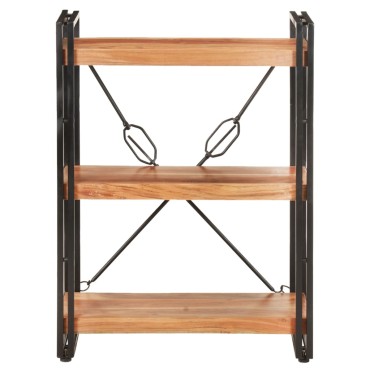vidaXL Βιβλιοθήκη με 3 Επίπεδα 60x30x80cm από Μασίφ Ξύλο Ακακίας 1 τεμ.