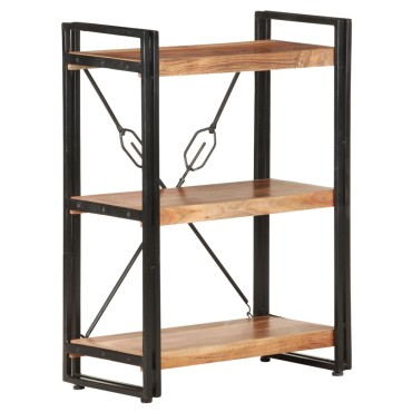 vidaXL Βιβλιοθήκη με 3 Επίπεδα 60x30x80cm από Μασίφ Ξύλο Ακακίας 1 τεμ.