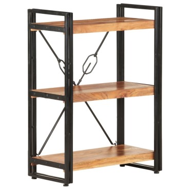 vidaXL Βιβλιοθήκη με 3 Επίπεδα 60x30x80cm από Μασίφ Ξύλο Ακακίας 1 τεμ.